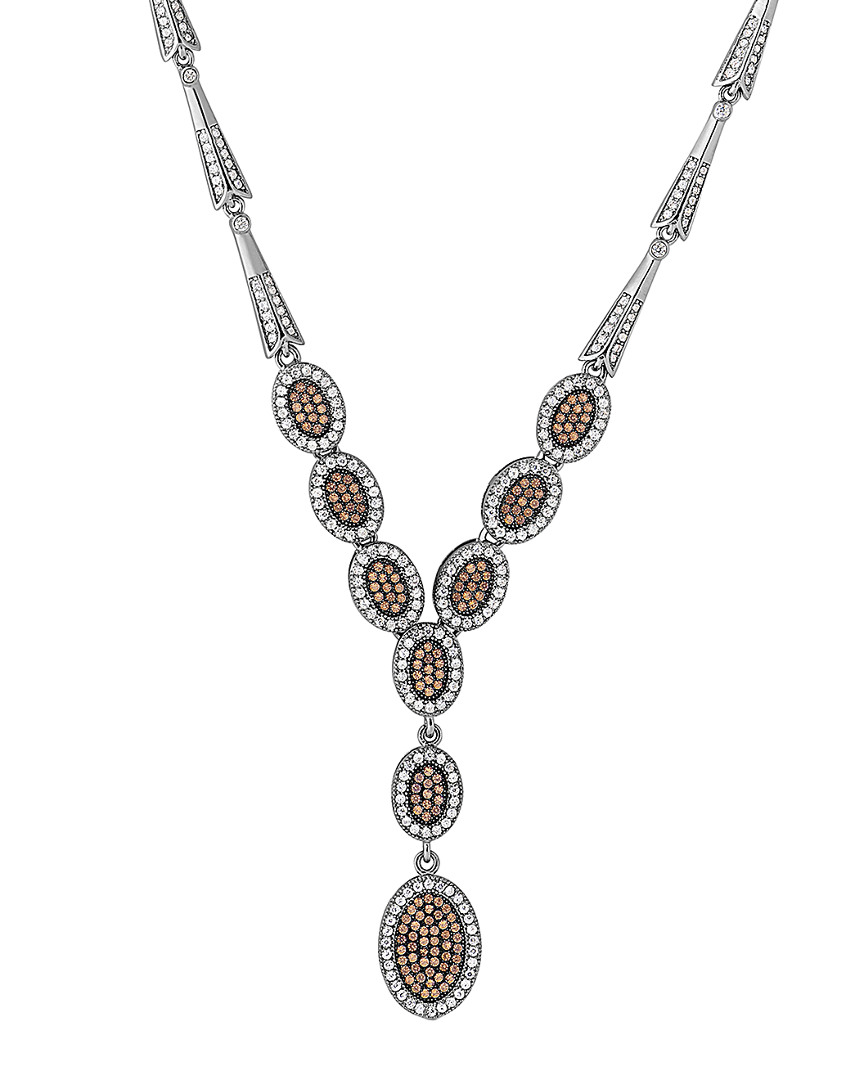GENEVIVE GENEVIVE SILVER CZ NECKLACE