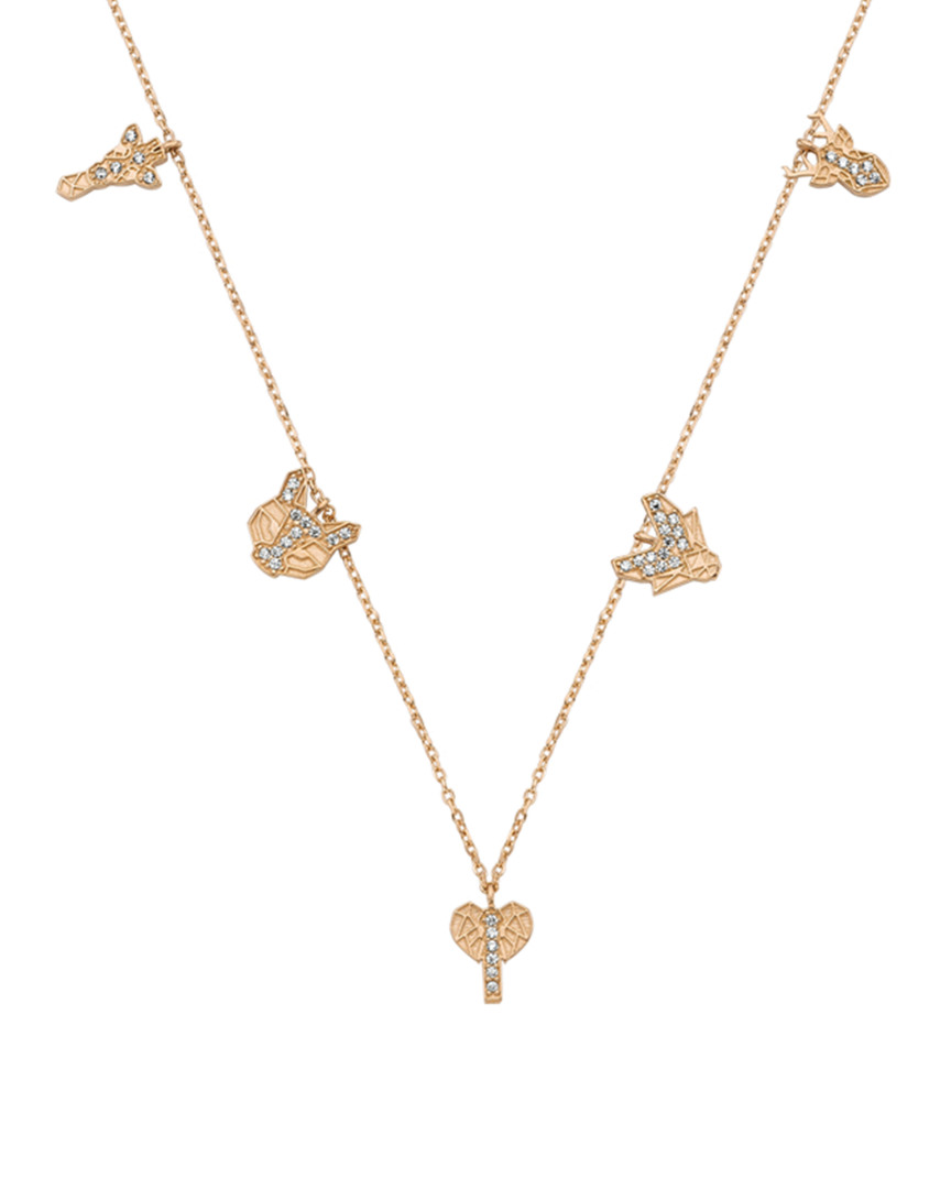 Amorium 18k Rose Gold Vermeil Cz Charms Necklace