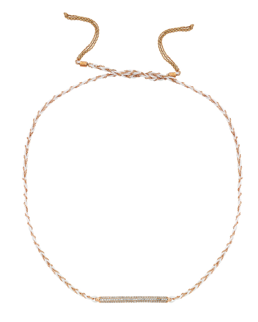 Amorium 18k Rose Gold Vermeil Cz Braided Choker Necklace
