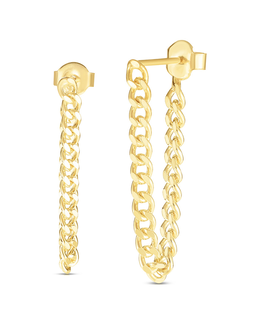 Sphera Milano Gold Over Silver Curb Chain Drop Earrings