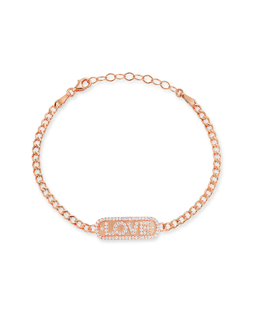Sphera Milano Rose Gold Plated Love Bar Link Bracelet