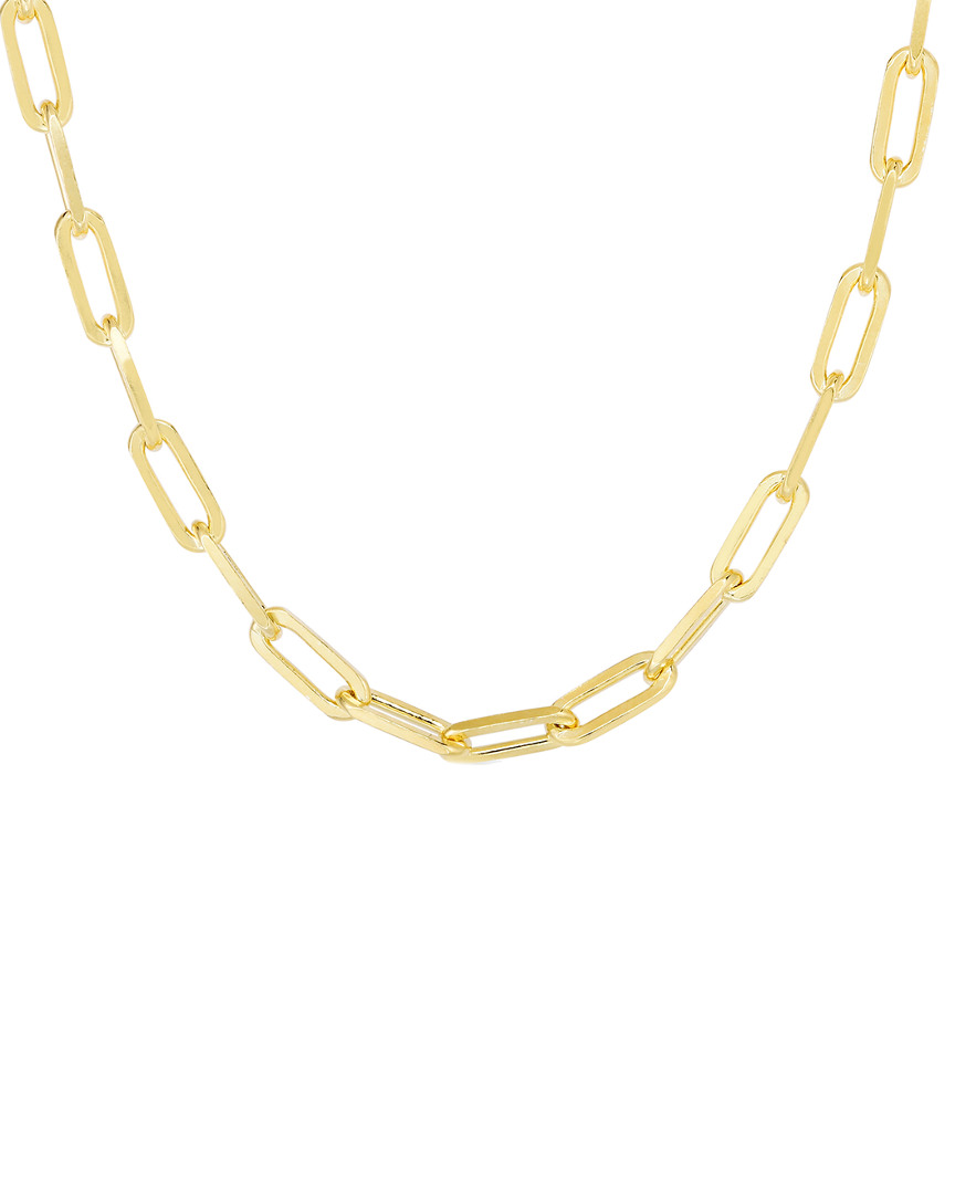 Sphera Milano 14k Over Silver Paperclip Chain Necklace