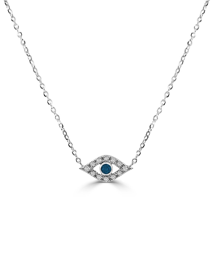 Sabrina Designs 14k 0.11 Ct. Tw. Diamond & Sapphire Evil Eye Necklace