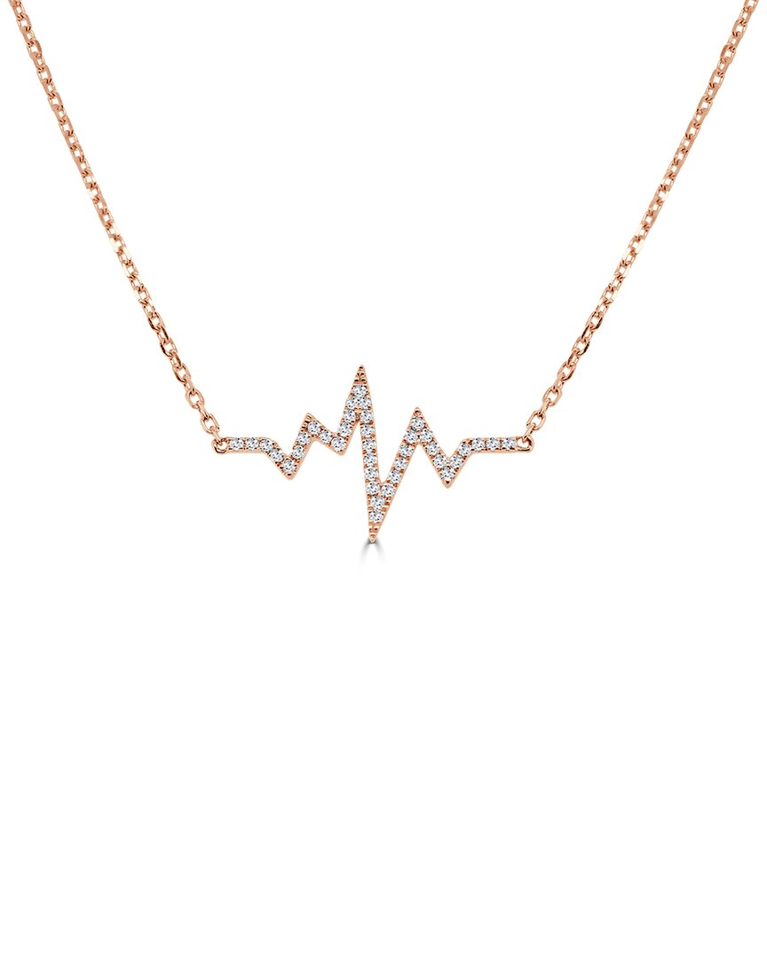 Sabrina Designs 14k Rose Gold 0.12 Ct. Tw. Diamond Heartbeat Necklace