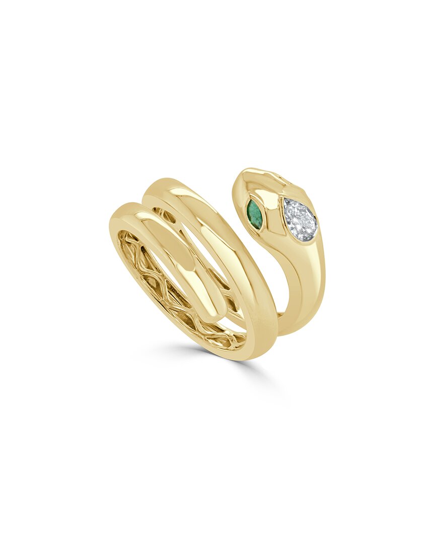 Sabrina Designs 14k 0.35 Ct. Tw. Diamond & Emerald Snake Ring