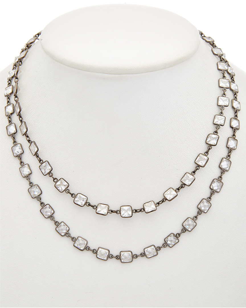 Rachel Reinhardt Plated Silver Cz Layered Necklace