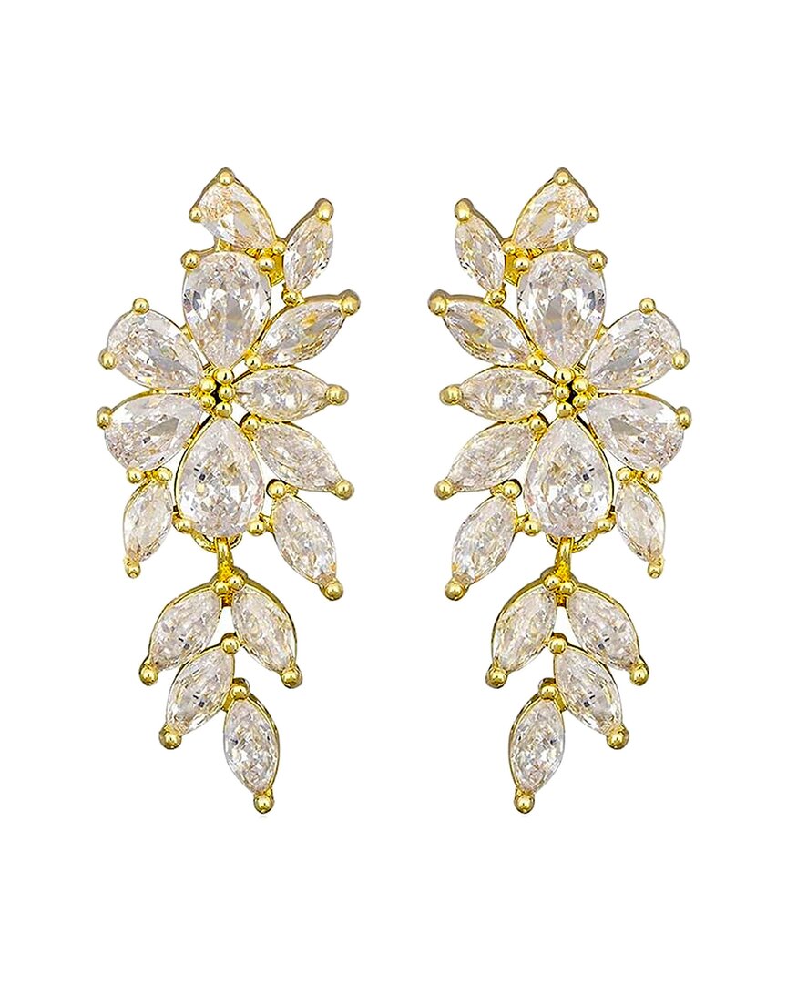 Liv Oliver 18k Plated Cz Drop Earrings