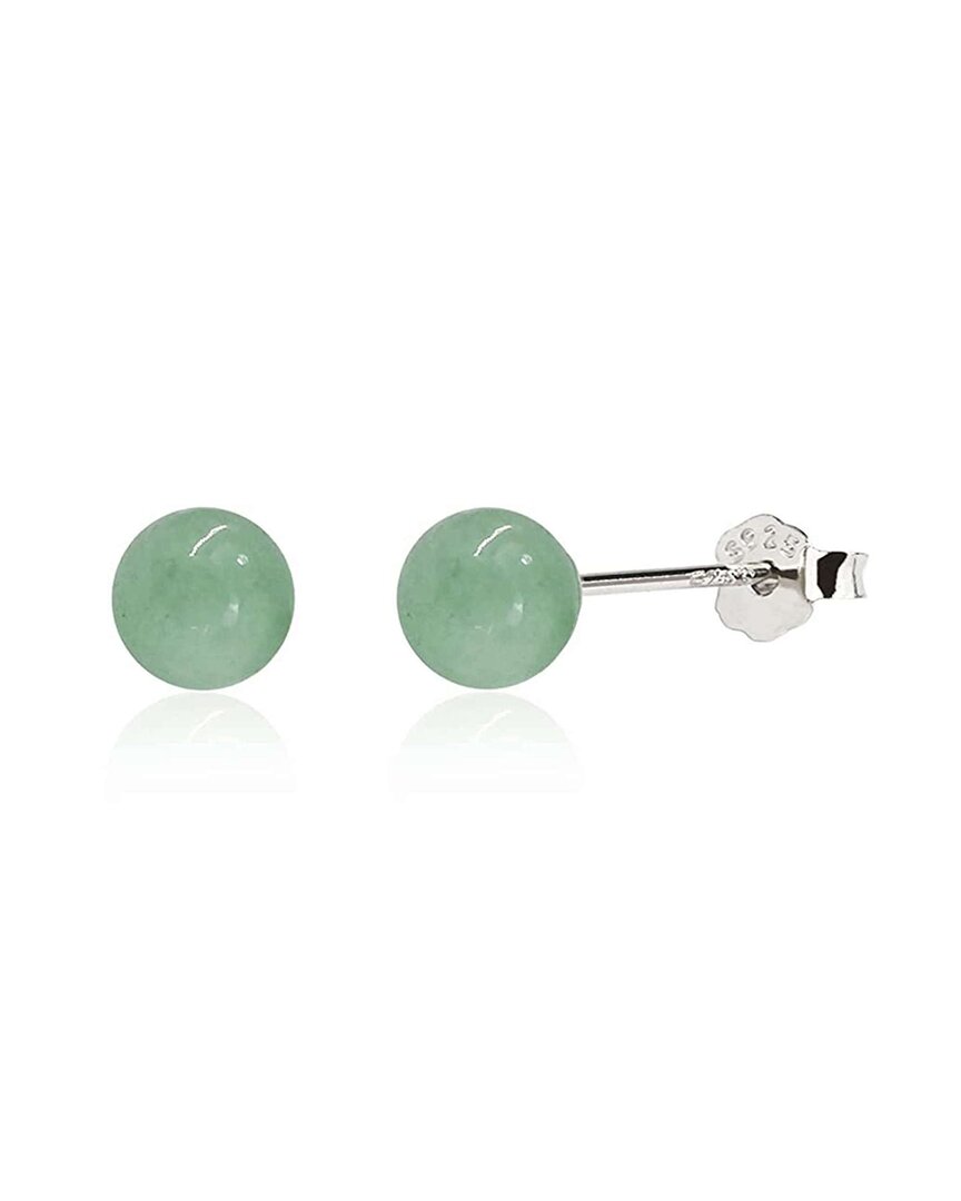 Liv Oliver Silver Plated 1.95 Ct. Tw. Jade Earrings