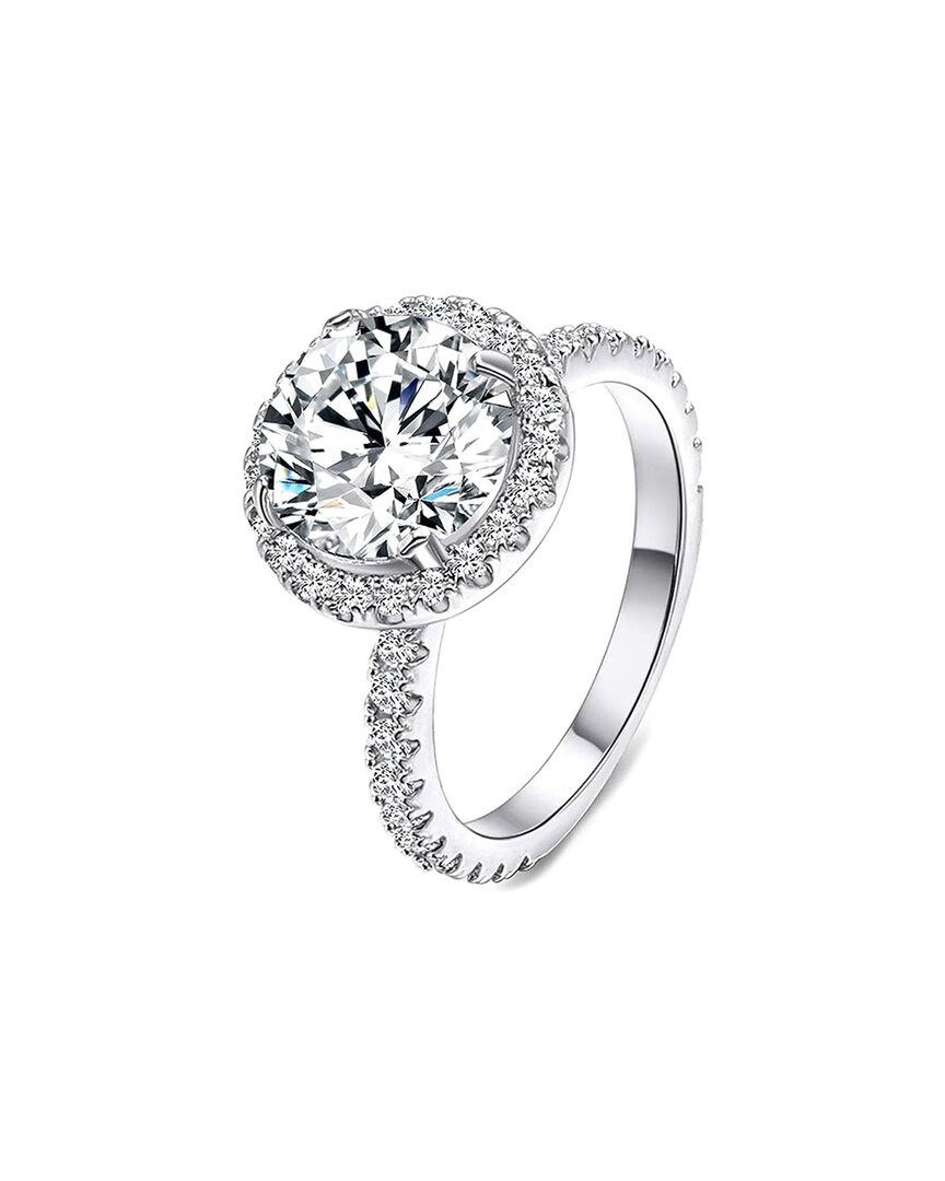 Liv Oliver Silver Plated Cz Halo Ring