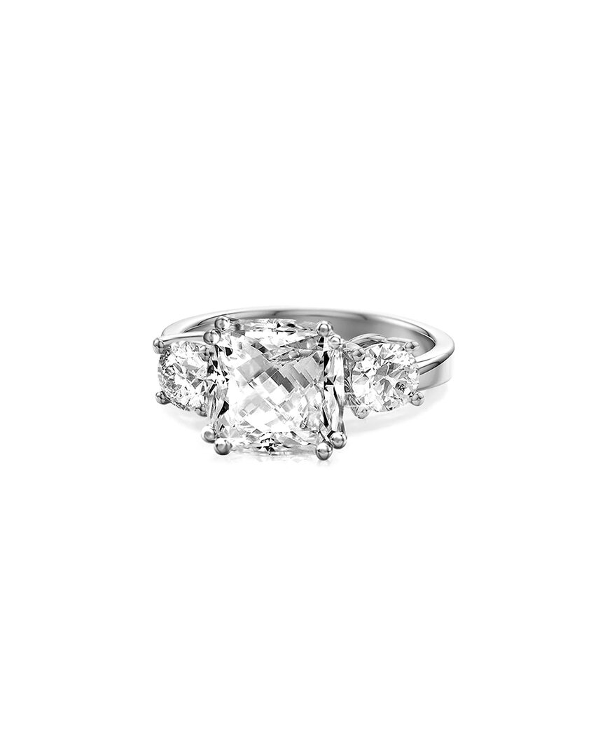 Liv Oliver Silver Plated Cz Three-stone Ring