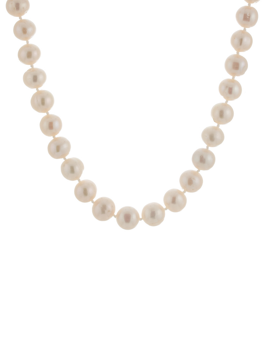 Splendid Pearls Rhodium Over Silver 10-11mm Pearl Necklace