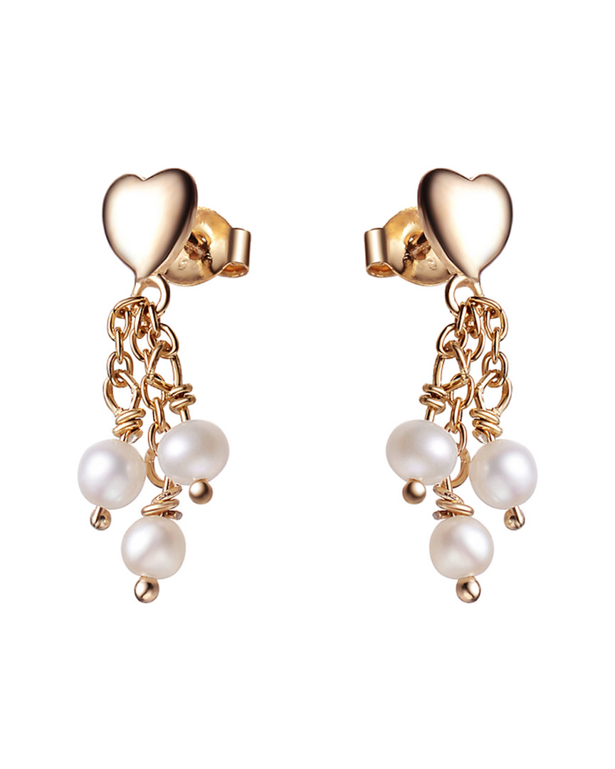 Genevive 14k Rose Gold Vermeil Pearl Earrings