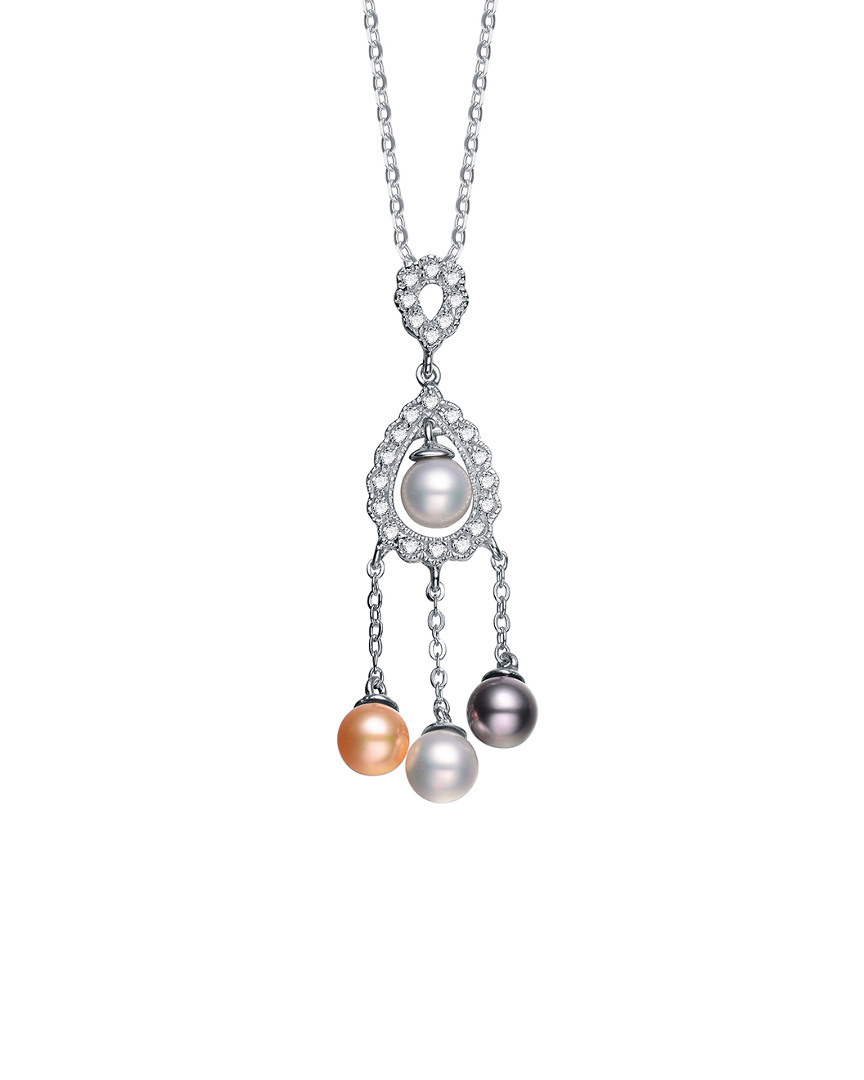 Genevive Silver Pearl Necklace