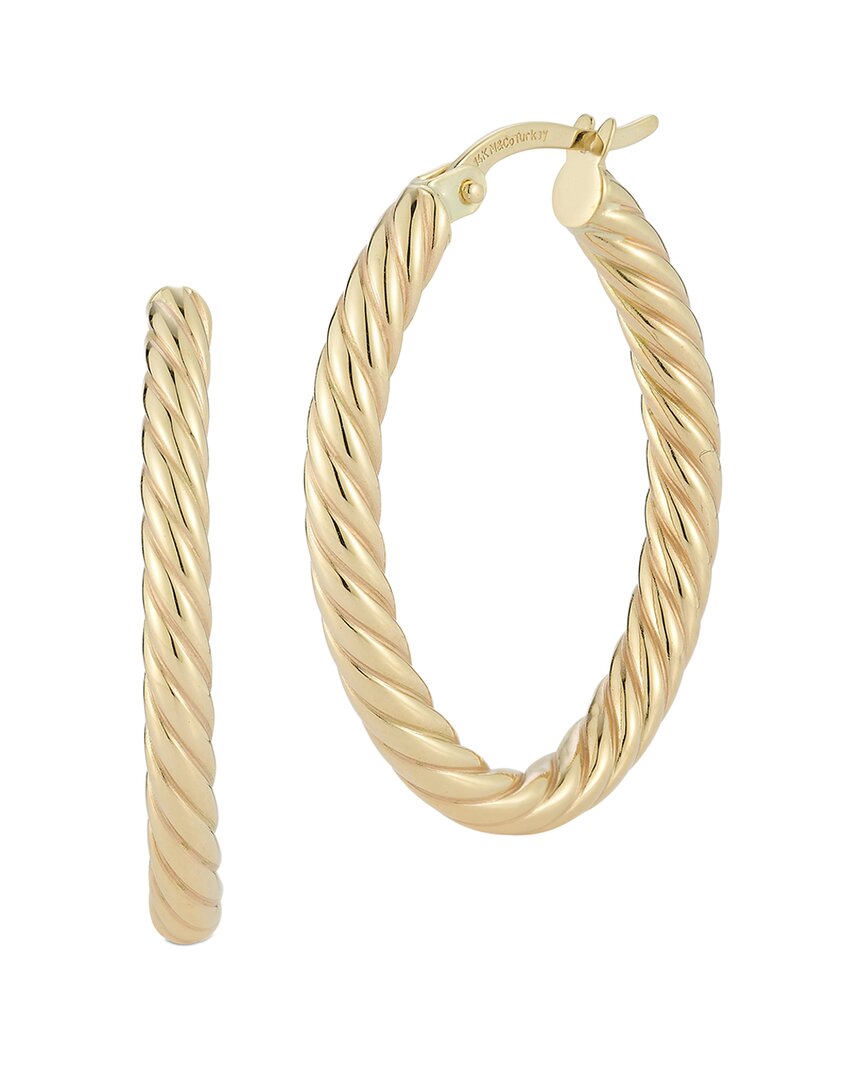 Ember Fine Jewelry 14k Twist Oval Hoops