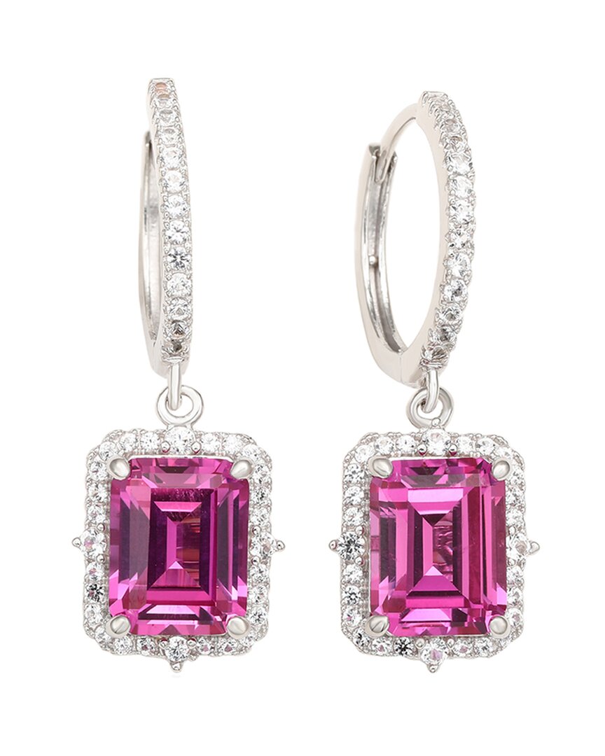 Suzy Levian Sterling Silver Pink Sapphire Emerald