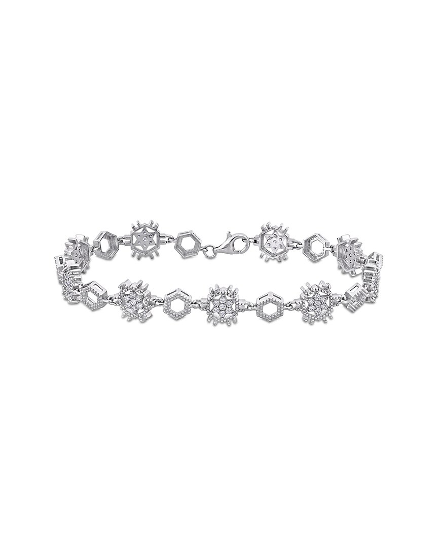 Shop Rina Limor 14k 0.52 Ct. Tw. Diamond Floral Bracelet