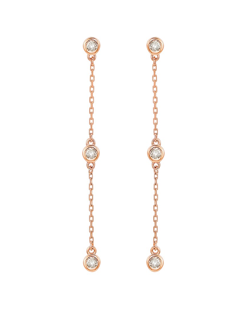 Suzy Levian 14k Rose Gold 0.40 Ct. Tw. Diamond Station Earrings