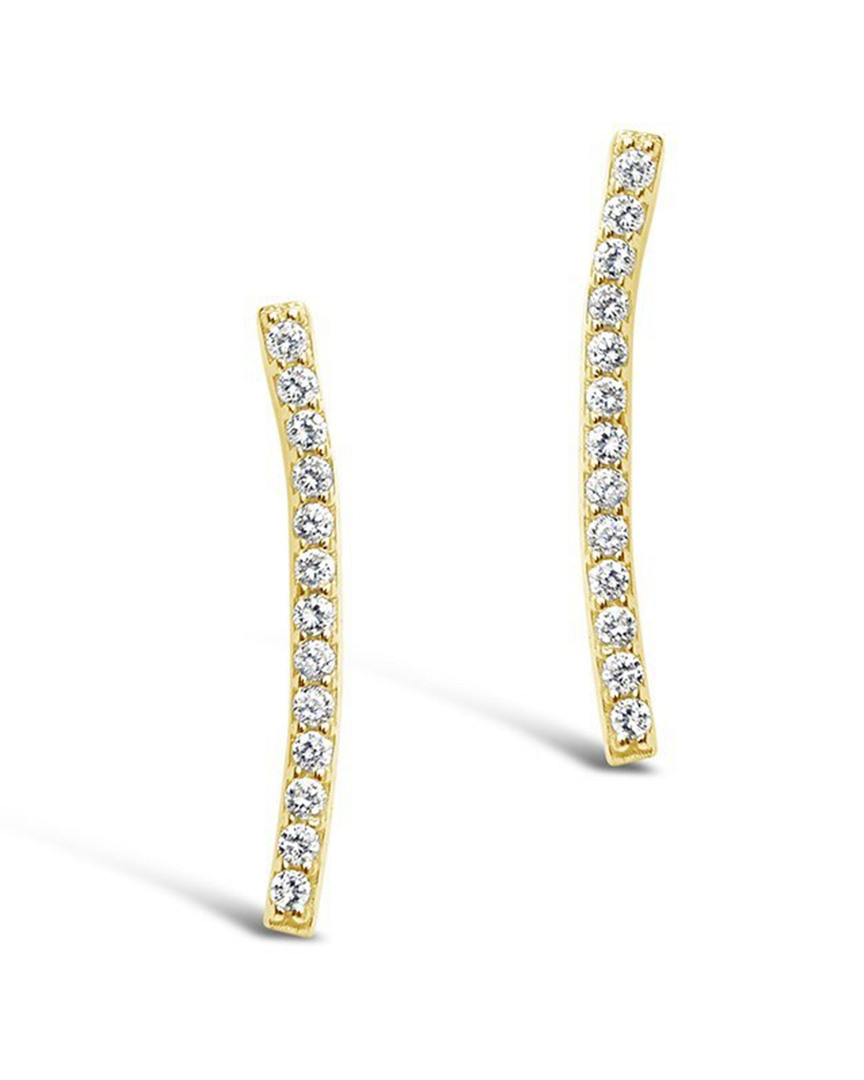 Sterling Forever Sterling Silver Essential Pave Bar Studs