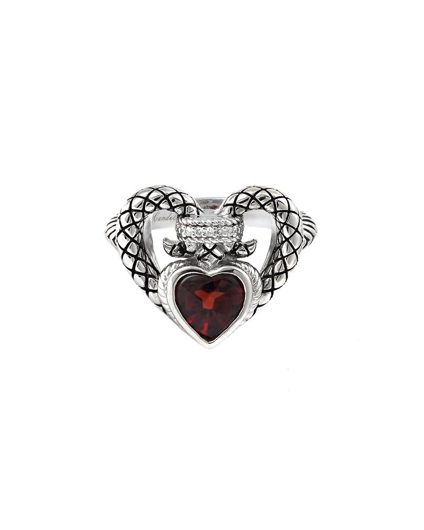 Andrea Candela Andréa Candela Amante Silver 1.56 Ct. Tw. Diamond & Garnet Ring