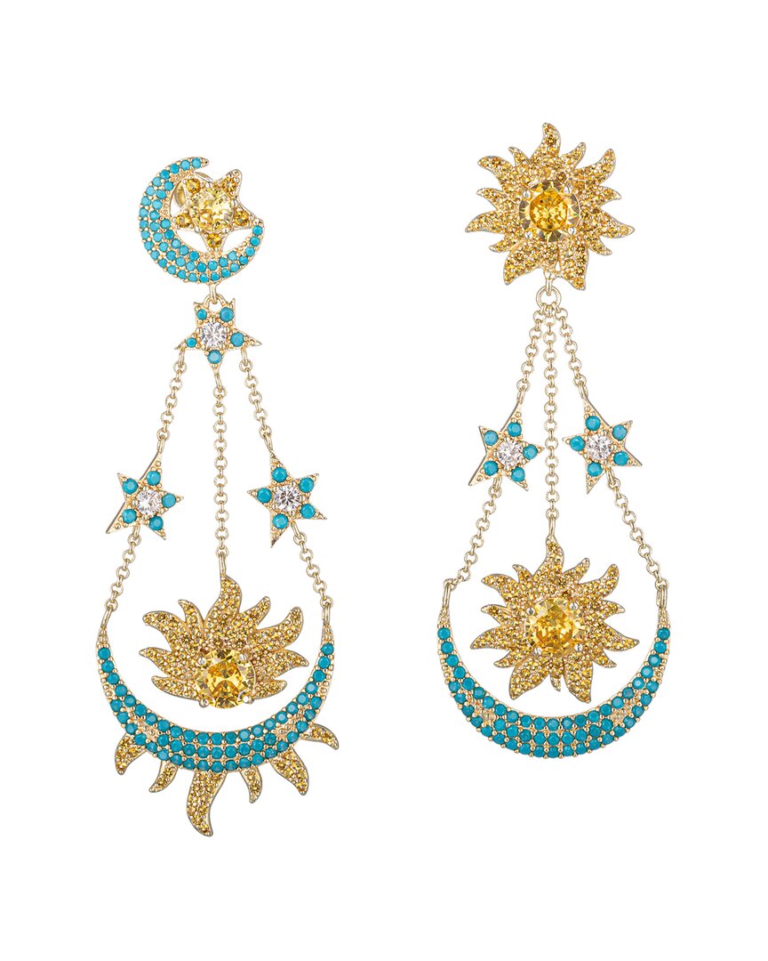 Eye Candy La The Luxe Collection Cz Sun & Moon Drop Earrings