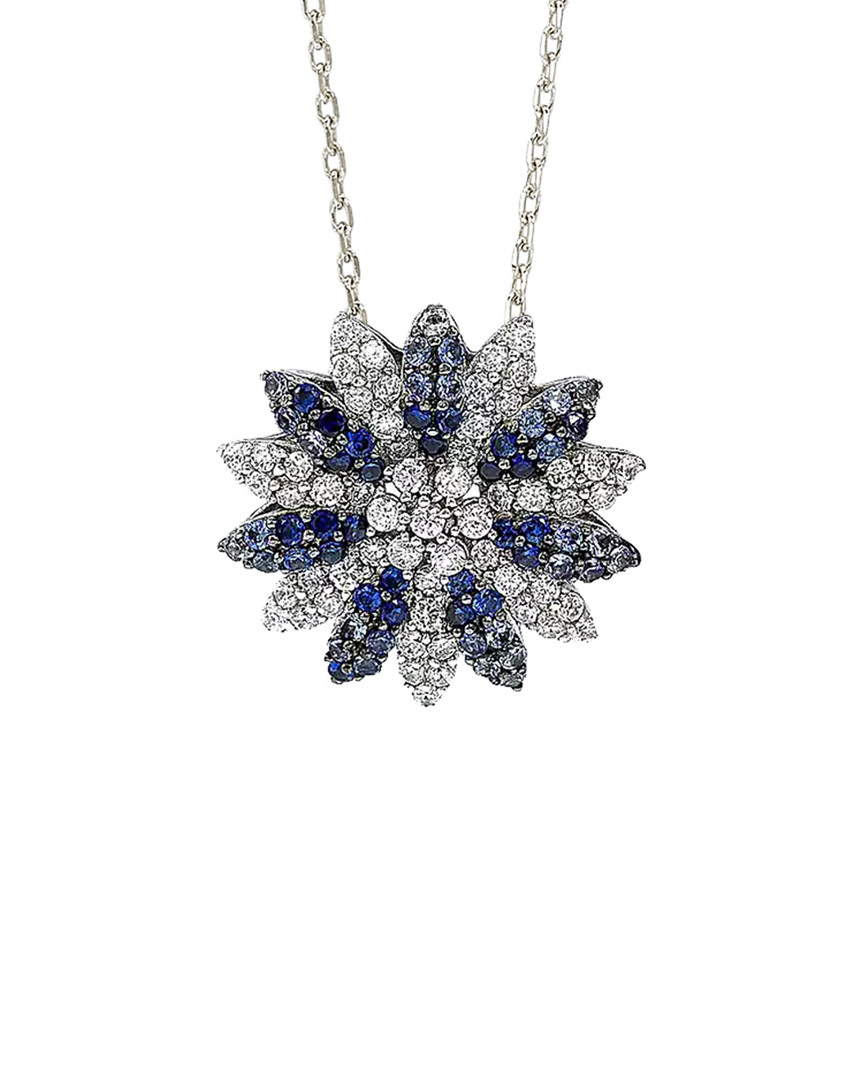 Suzy Levian Silver 1.00 Ct. Tw. Sapphire Necklace