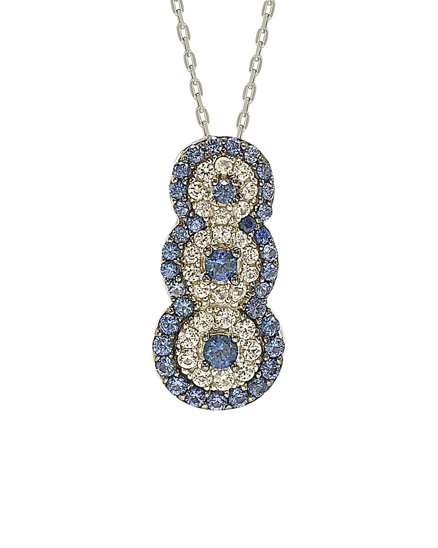 Suzy Levian Silver 0.70 Ct. Tw. Sapphire Necklace