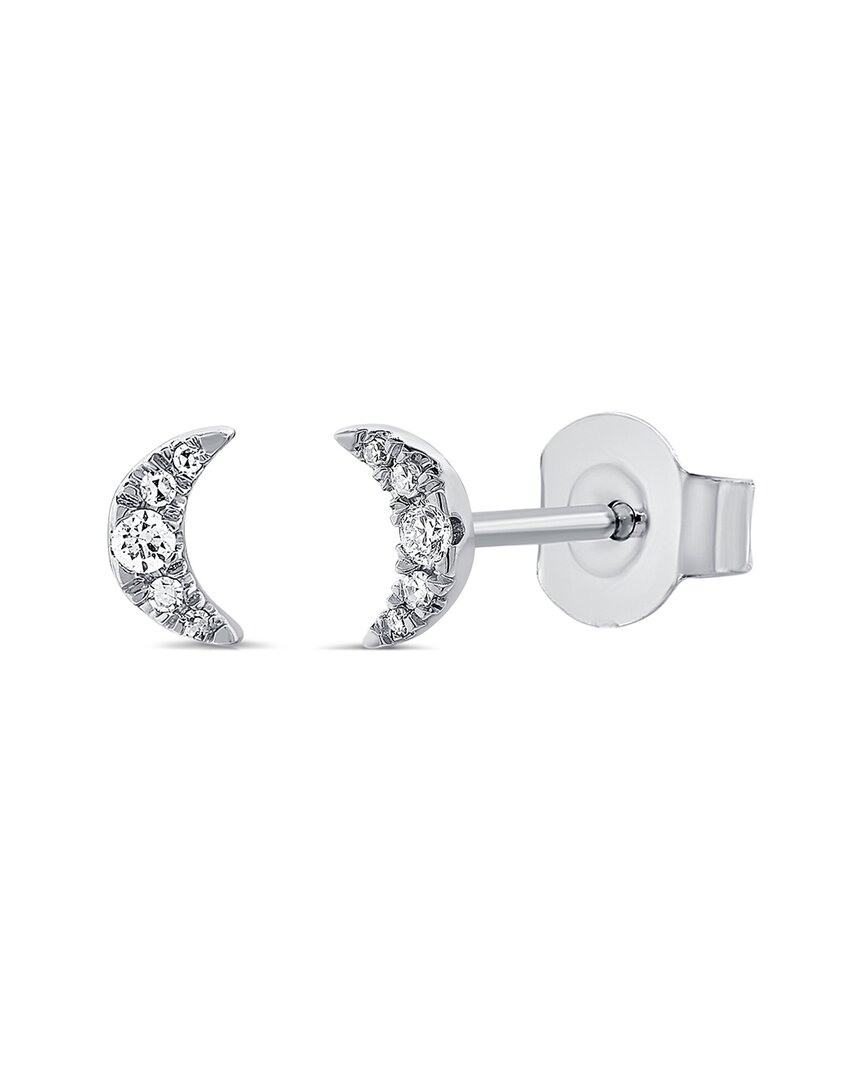 Sabrina Designs 14k 0.06 Ct. Tw. Diamond Moon Studs