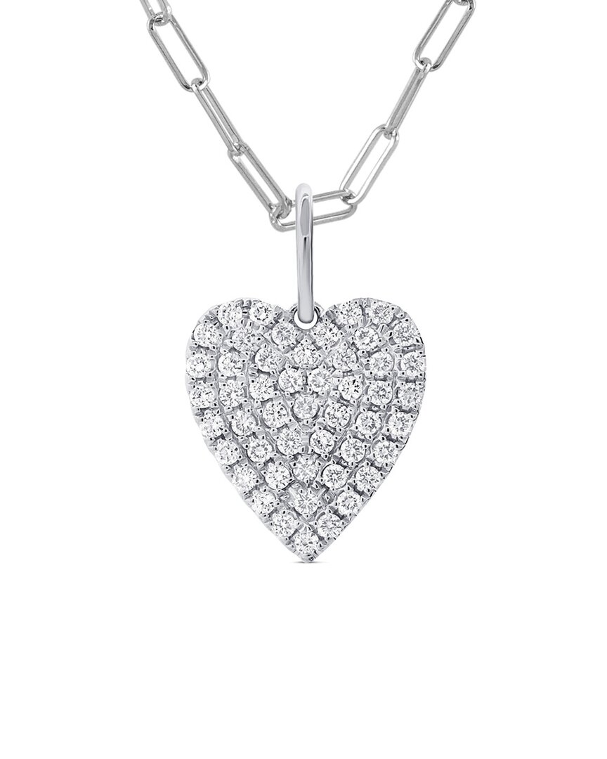 Sabrina Designs 14k 0.46 Ct. Tw. Diamond Heart Necklace In Gray