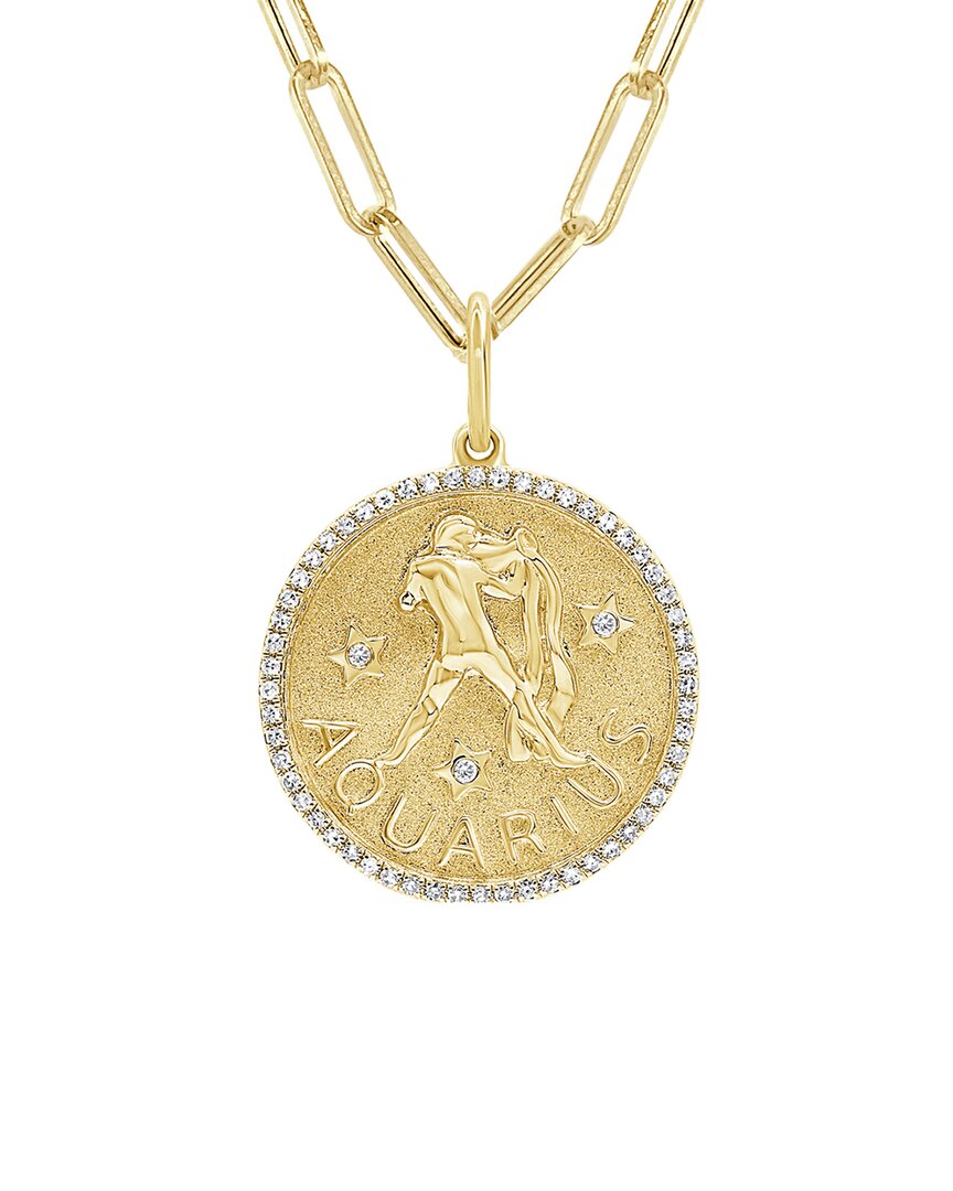 Sabrina Designs 14k 0.21 Ct. Tw. Diamond Zodiac Aquarius Necklace