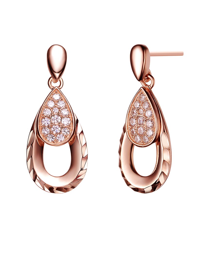 Genevive 18k Rose Gold Vermeil Cz Earrings