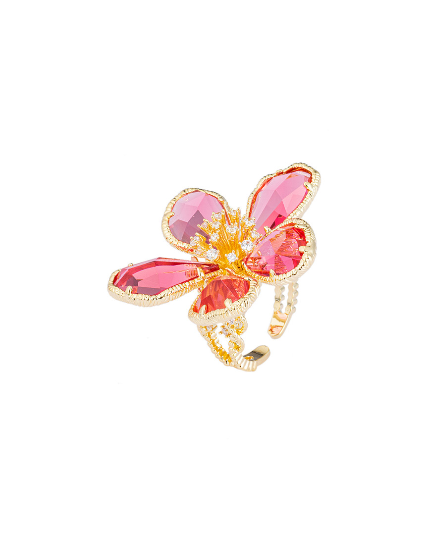Eye Candy La Eye Candy Los Angeles Luxe Collection Kobal Cz Crystal Flower Adjustable Ring