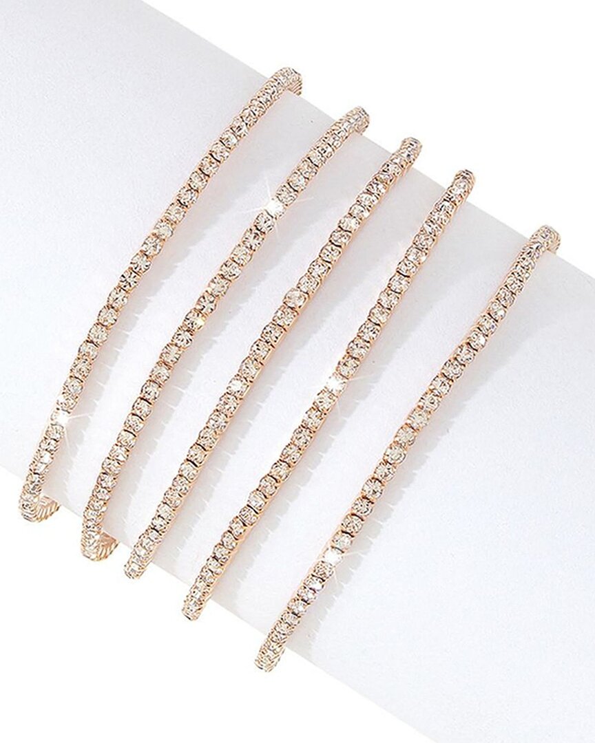 Shop Adornia 14k Plated Cystal Stretch Bracelet Set