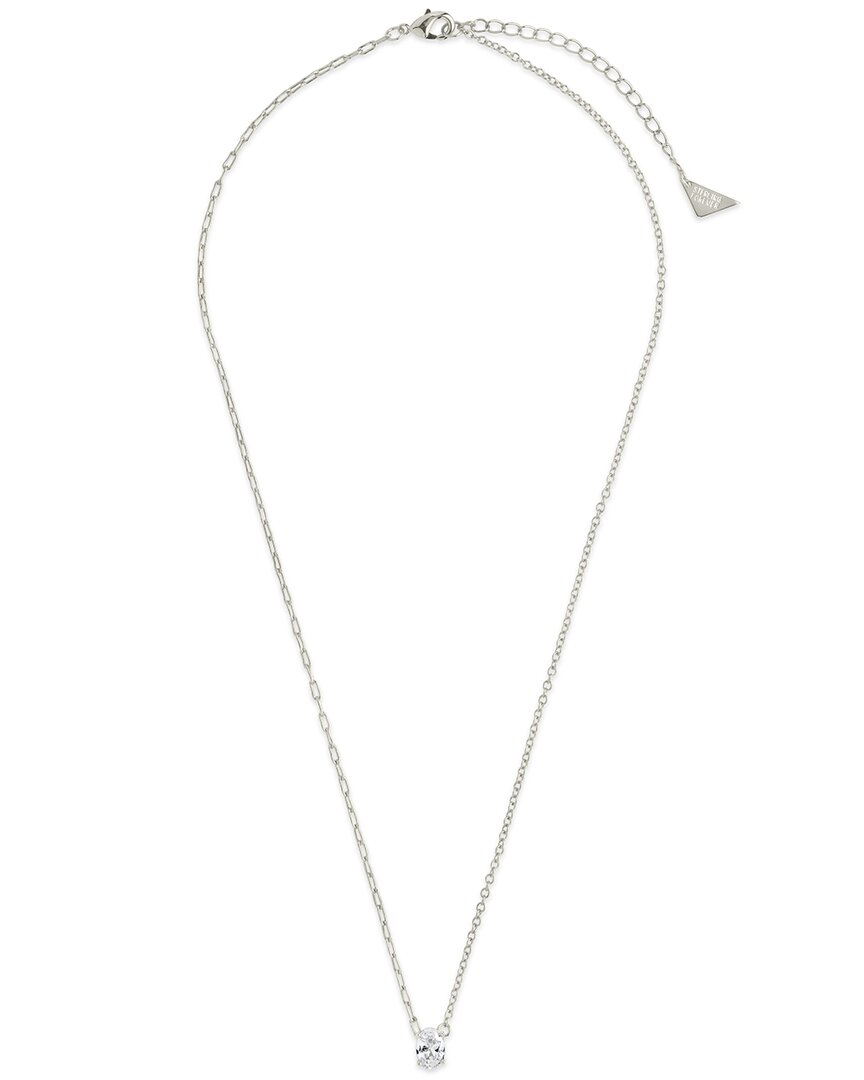 Sterling Forever Cz Tracy Teardrop Pendant Necklace