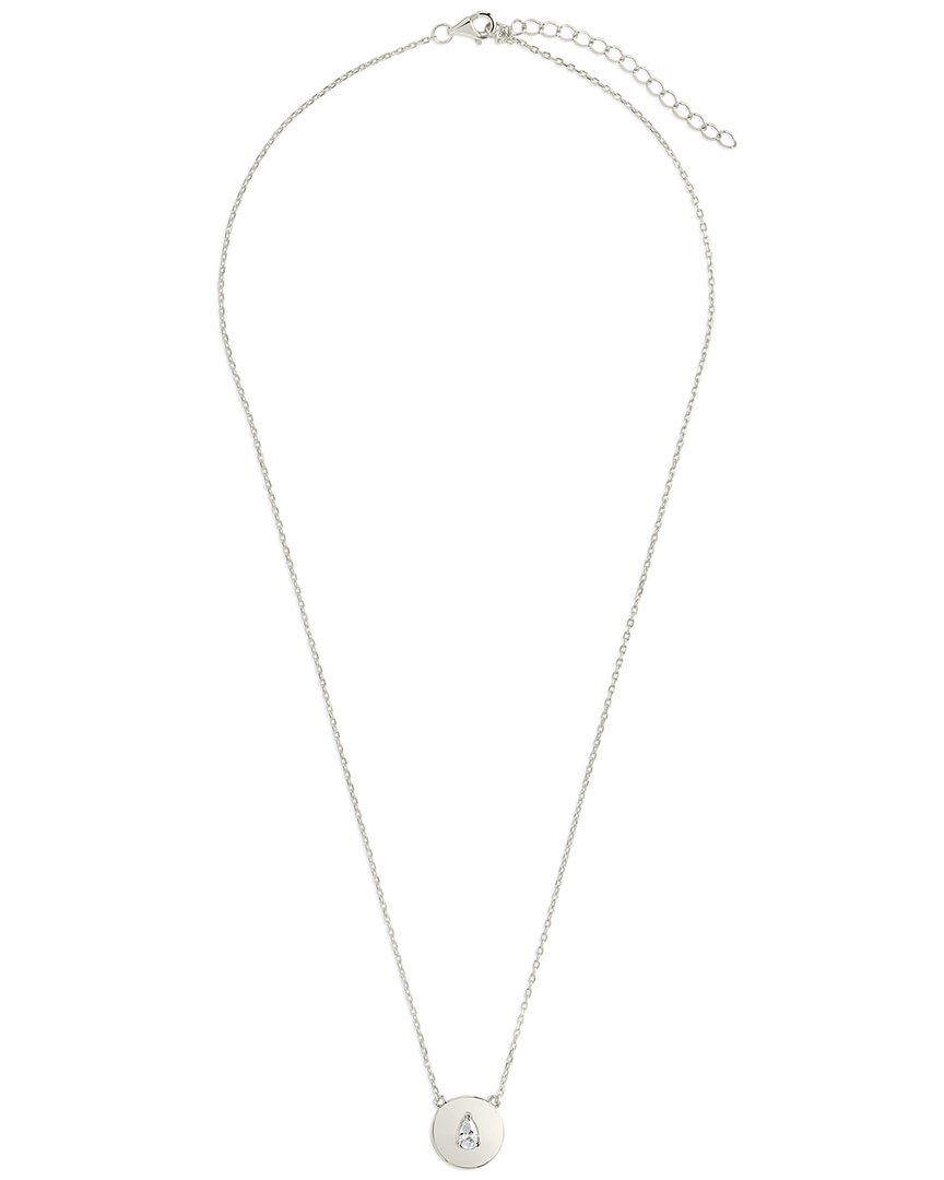 Sterling Forever Cz Cassie Circle Pendant Necklace