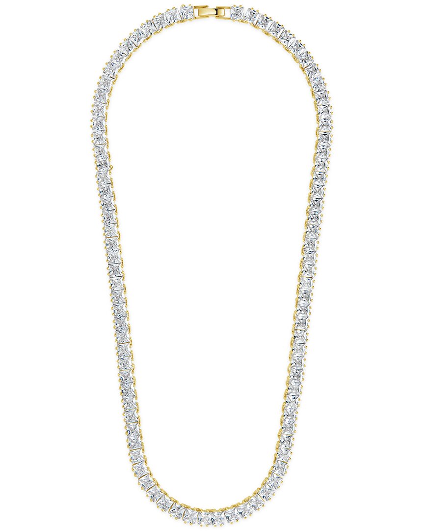 Sterling Forever 14k Plated Cz Madelyn Tennis Necklace
