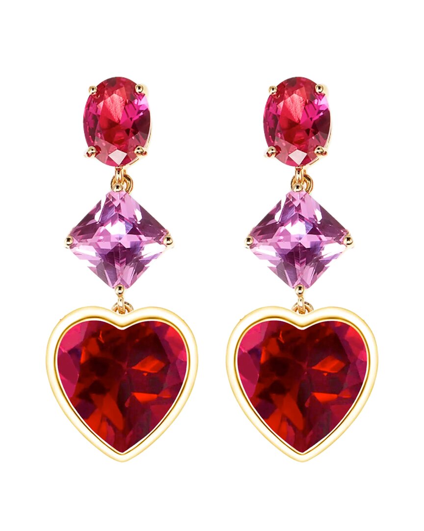 Eye Candy La Women's Luxe Nahid 18k Goldplated & Cubic Zirconia Heart Drop Earrings