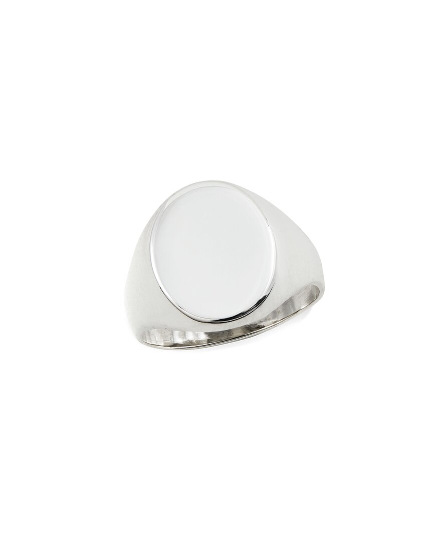 Savvy Cie Silver Engravable Ring In White