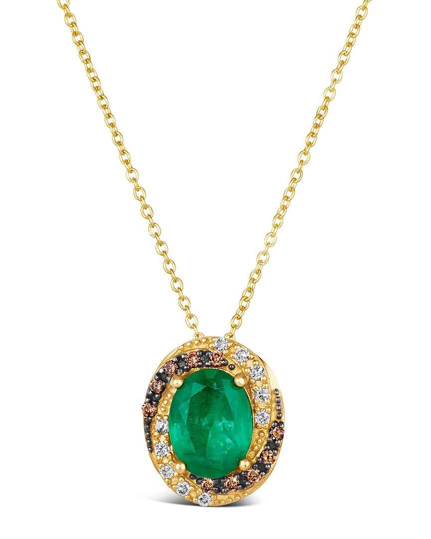 Le Vian ® 14k 1.47 Ct. Tw. Diamond & New Emerald Pendant Necklace