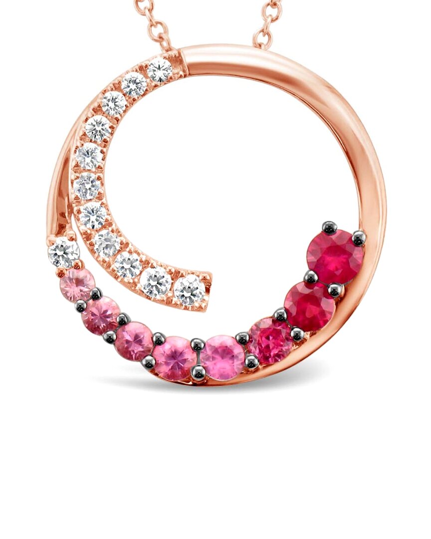 Le Vian ® 14k Rose Gold 1.11 Ct. Tw. Ruby Pink Sapphire Pendant Necklace