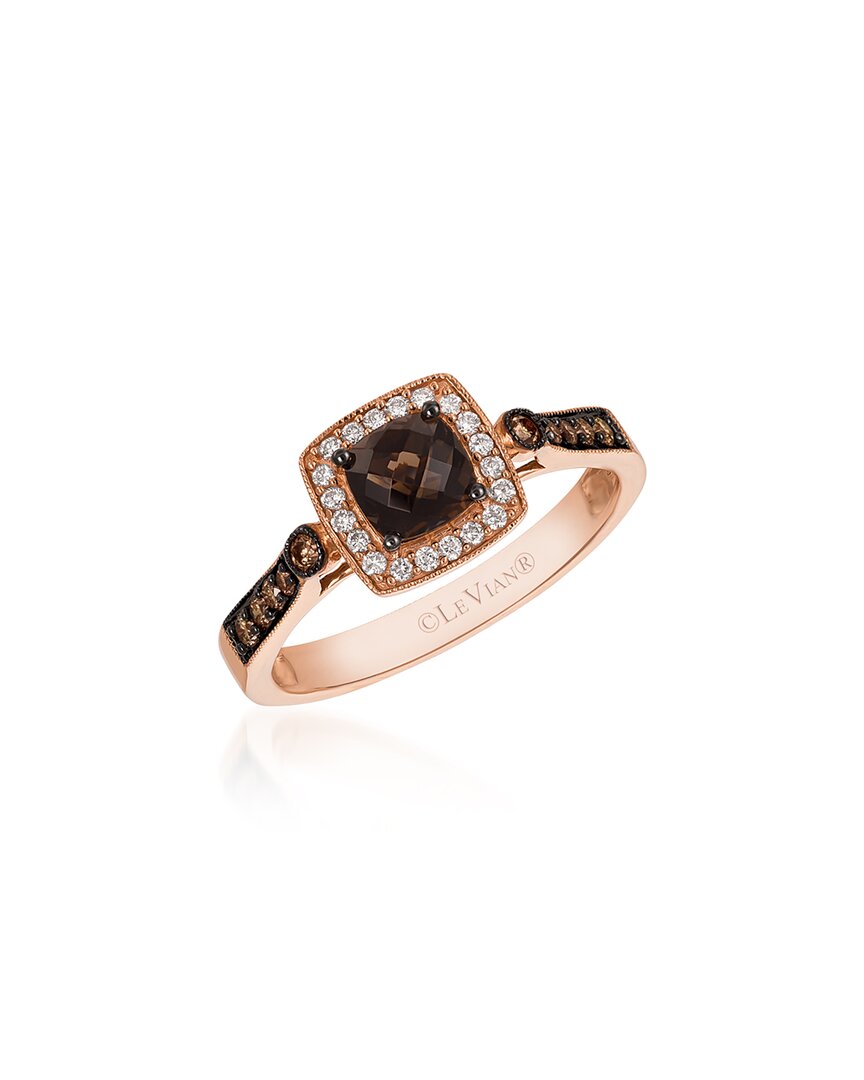 Le Vian ® 14k Rose Gold 0.74 Ct. Tw. Diamond & Smoky Quartz Ring