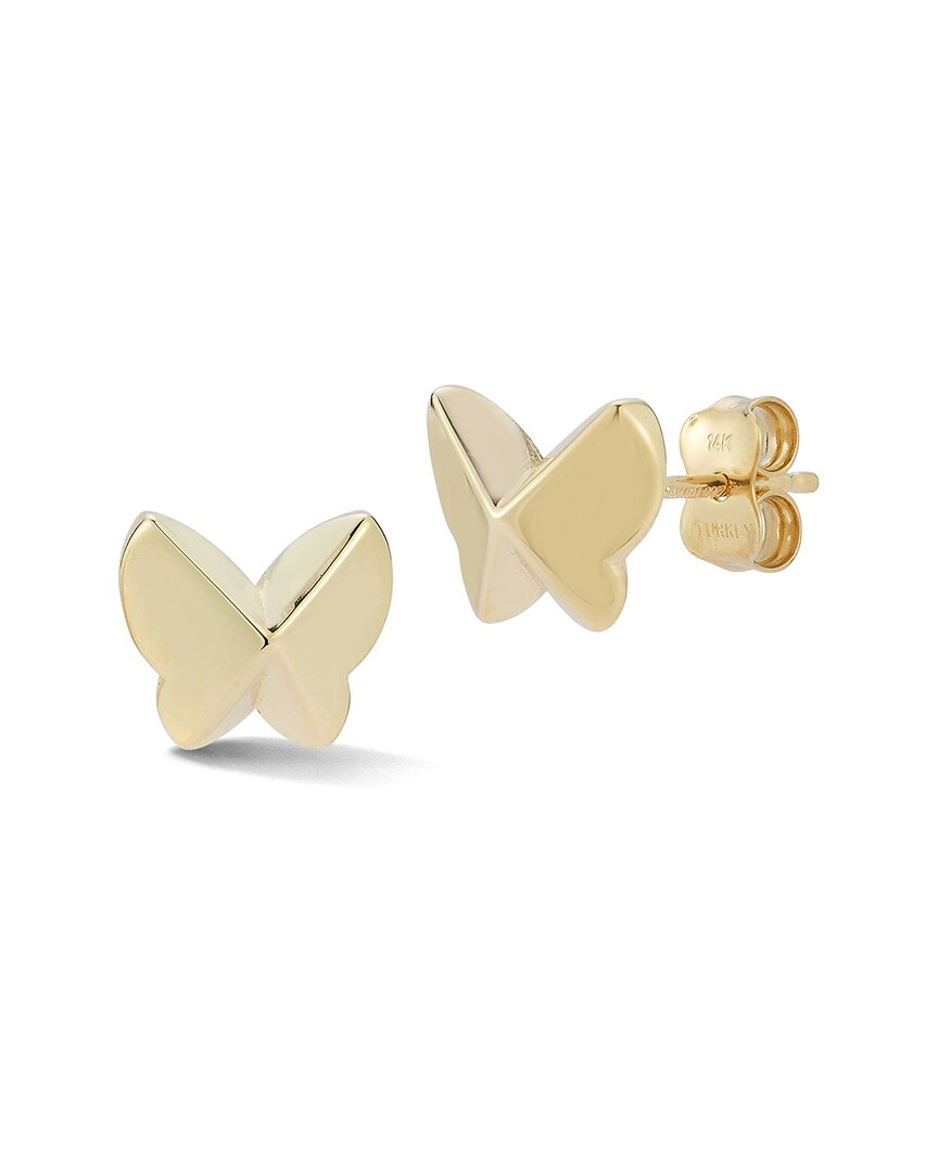 Ember Fine Jewelry 14k Butterfly Studs In Gold