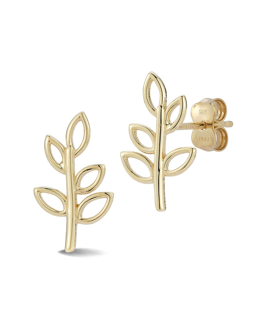 Ember Fine Jewelry 14k Leaf Studs