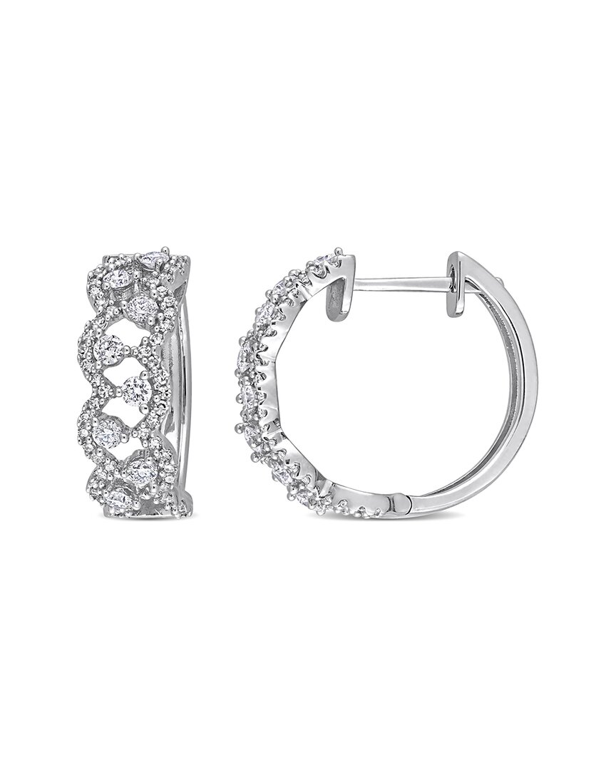 Rina Limor 14k 0.98 Ct. Tw. Diamond Crossover Hoops In Gold