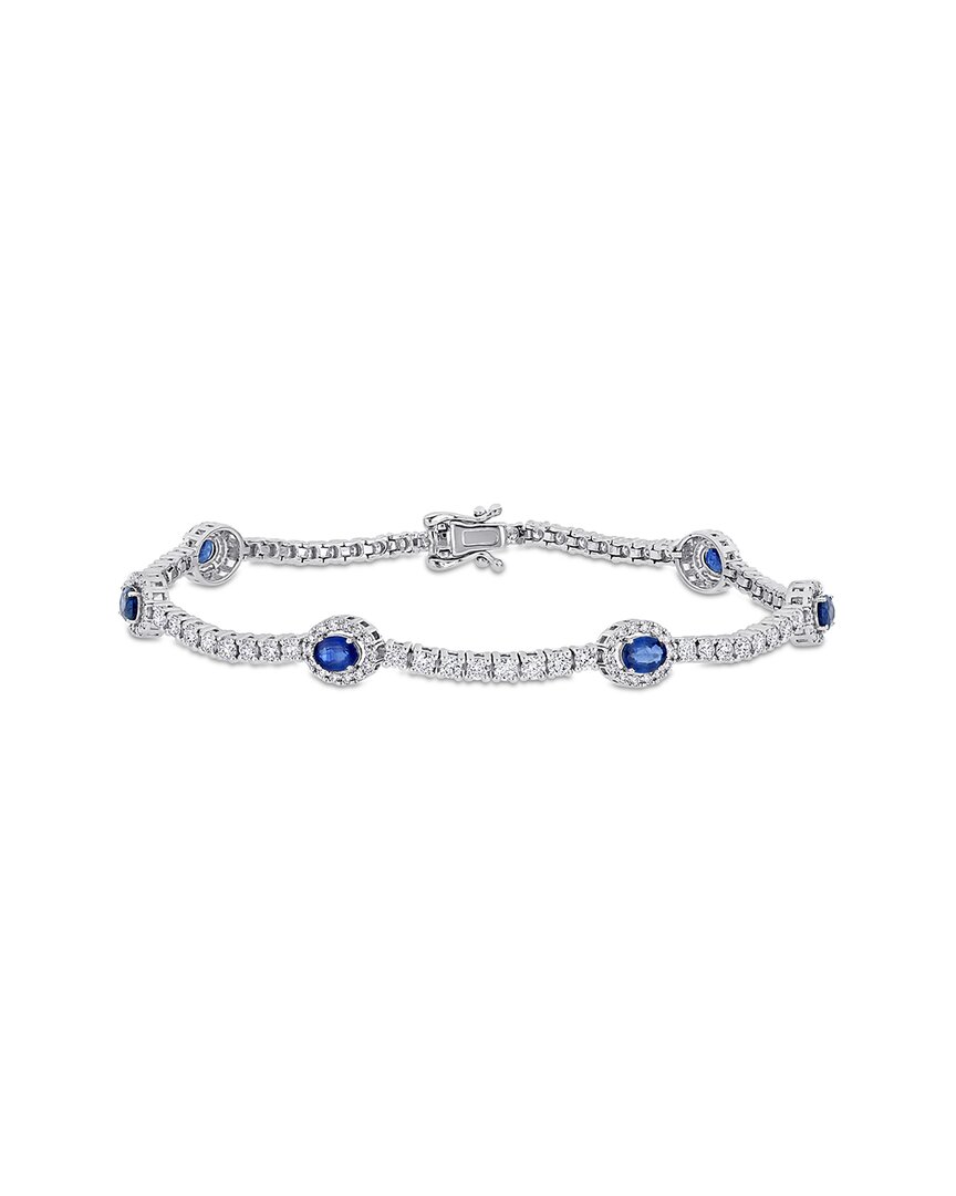 Rina Limor 14k White Gold 1.20 Ct. Tw. Diamond & Sapphire Bracelet