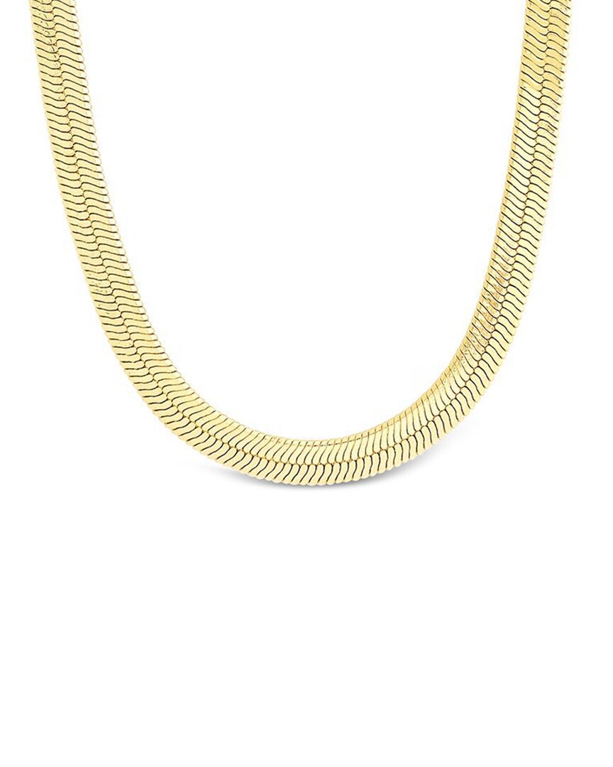 Sterling Forever 14k Plated Herringbone Necklace