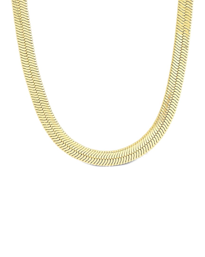 Sterling Forever 14k Plated Herringbone Necklace In Gold