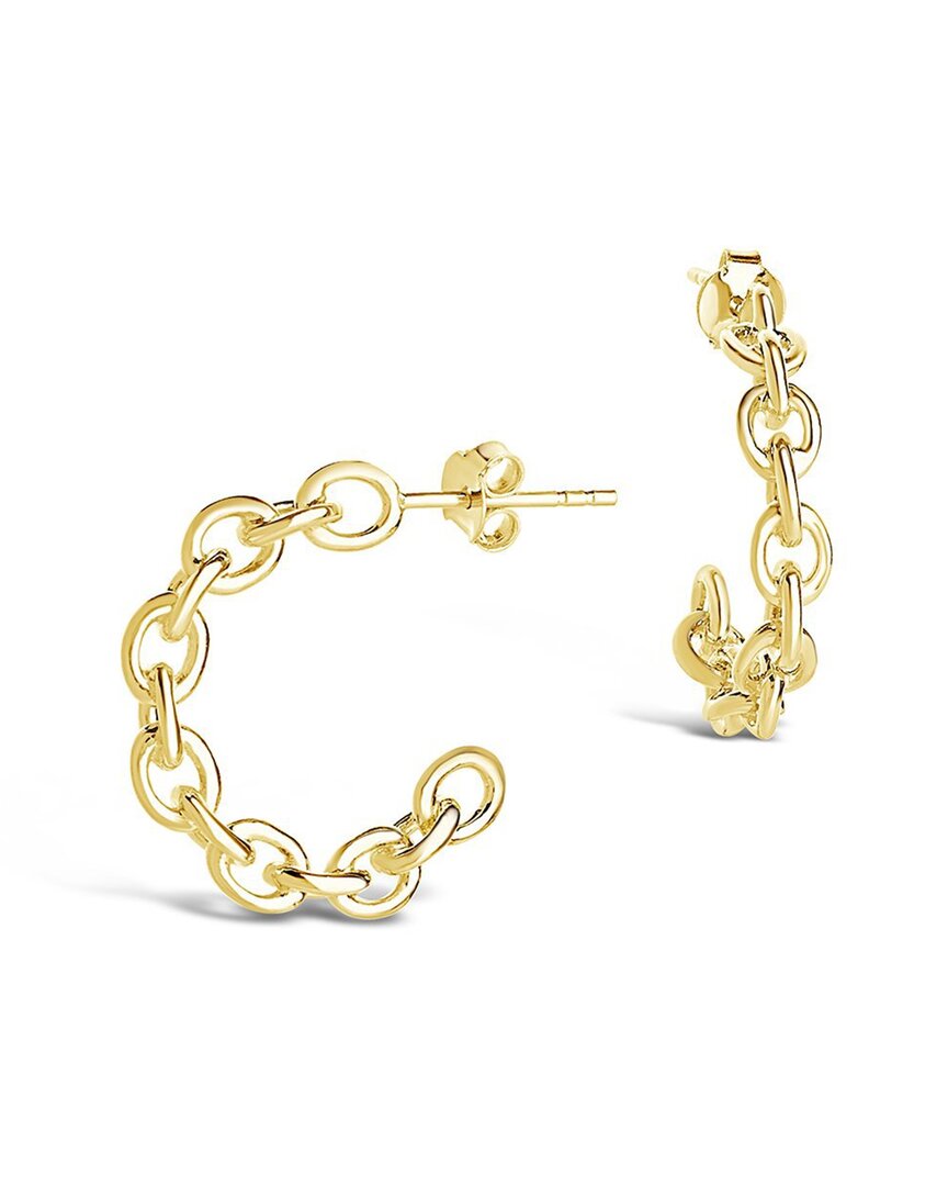 Sterling Forever 14k Gold Plated Sterling Silver Open Link Hoop Earrings