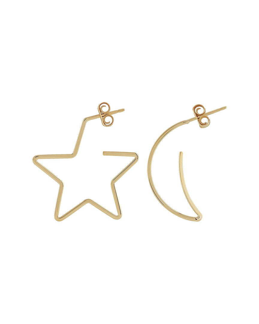 Jane Basch 14k Moon & Star Earrings