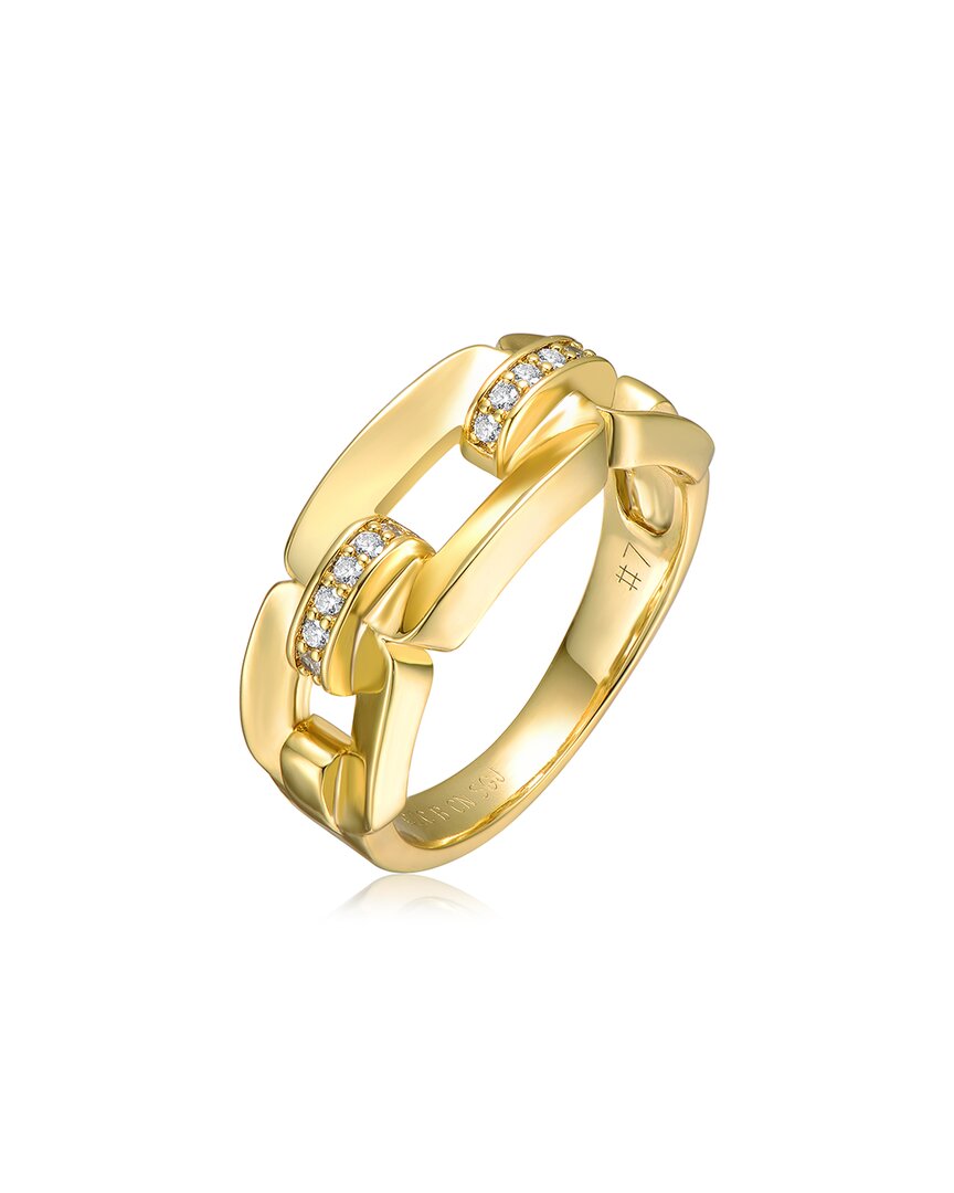 Rachel Glauber 14k Plated Cz Chain Link Ring