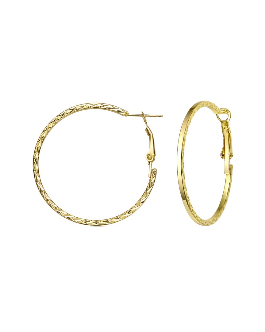 Shop Rachel Glauber 14k Plated Textured Rope Hoops